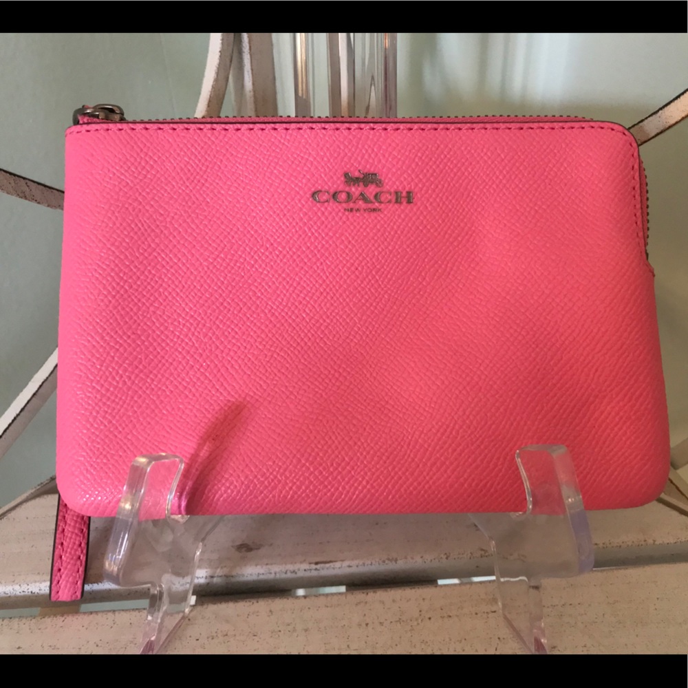 Coach hot pink wristlet